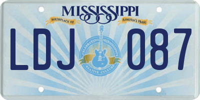 MS license plate LDJ087