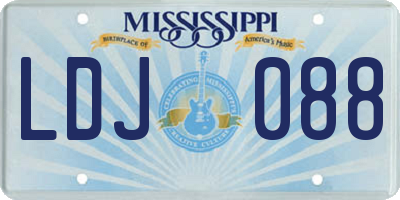 MS license plate LDJ088