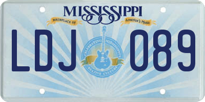 MS license plate LDJ089