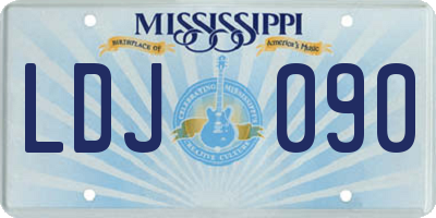 MS license plate LDJ090