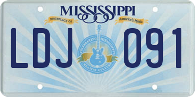 MS license plate LDJ091