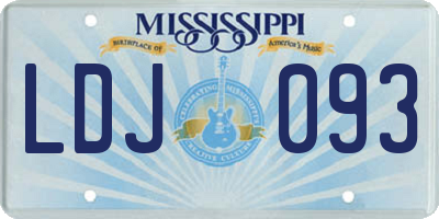 MS license plate LDJ093