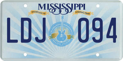 MS license plate LDJ094