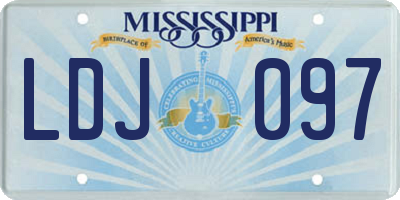 MS license plate LDJ097