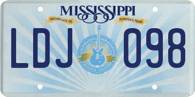 MS license plate LDJ098