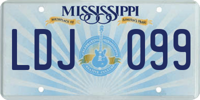 MS license plate LDJ099