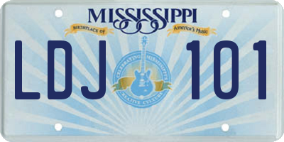 MS license plate LDJ101
