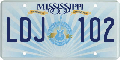 MS license plate LDJ102