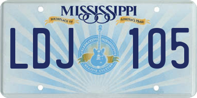 MS license plate LDJ105