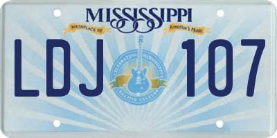 MS license plate LDJ107