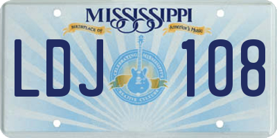 MS license plate LDJ108