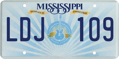 MS license plate LDJ109