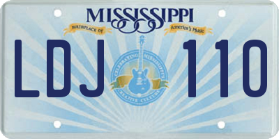 MS license plate LDJ110
