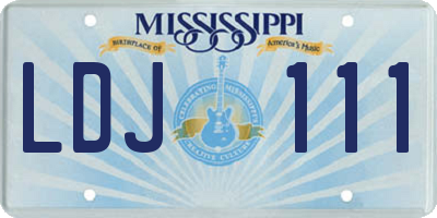 MS license plate LDJ111