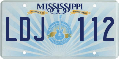 MS license plate LDJ112