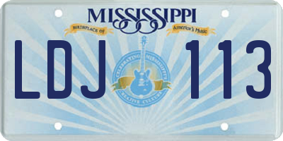MS license plate LDJ113