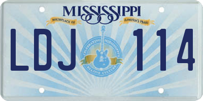 MS license plate LDJ114