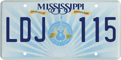 MS license plate LDJ115