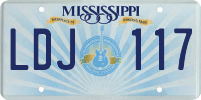 MS license plate LDJ117
