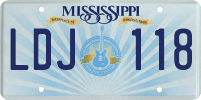 MS license plate LDJ118