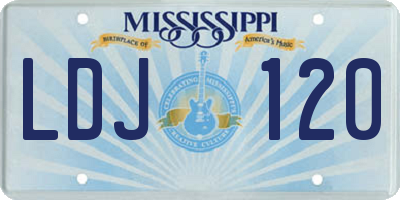 MS license plate LDJ120