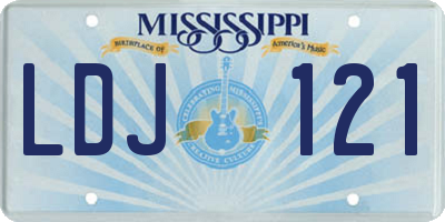MS license plate LDJ121