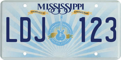 MS license plate LDJ123