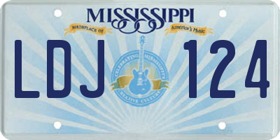 MS license plate LDJ124