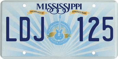 MS license plate LDJ125