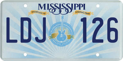 MS license plate LDJ126