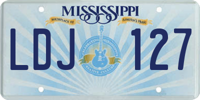 MS license plate LDJ127
