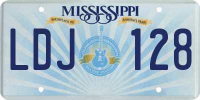 MS license plate LDJ128