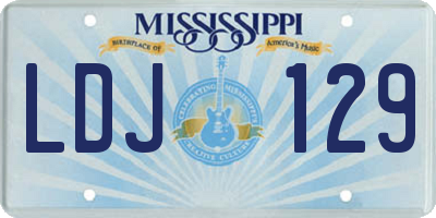 MS license plate LDJ129