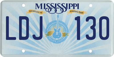 MS license plate LDJ130