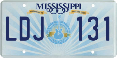 MS license plate LDJ131