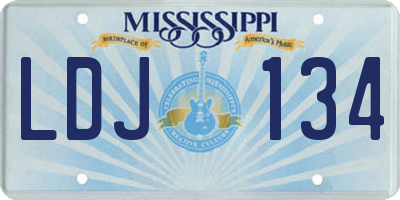 MS license plate LDJ134