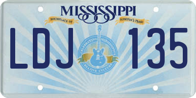 MS license plate LDJ135