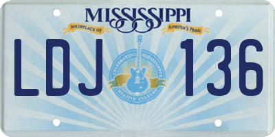 MS license plate LDJ136