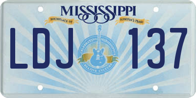 MS license plate LDJ137