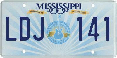 MS license plate LDJ141