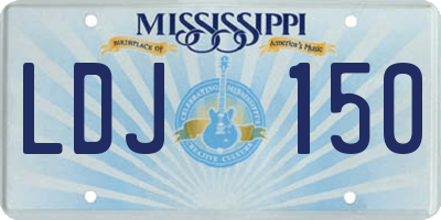 MS license plate LDJ150