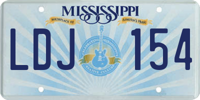 MS license plate LDJ154
