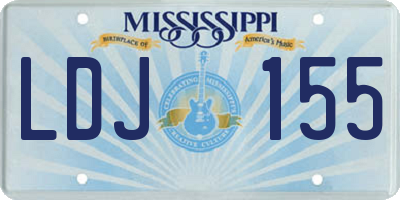 MS license plate LDJ155