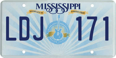 MS license plate LDJ171