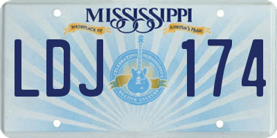 MS license plate LDJ174