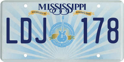 MS license plate LDJ178