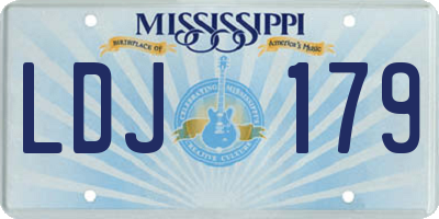 MS license plate LDJ179
