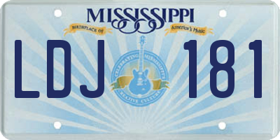 MS license plate LDJ181
