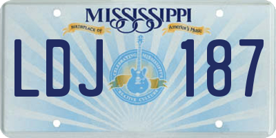 MS license plate LDJ187