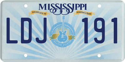 MS license plate LDJ191
